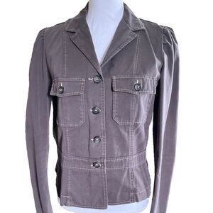 Vintage Juicy Couture Jeans Military Jacket size L in brown cotton twill